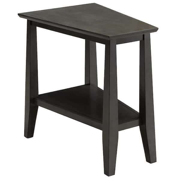Leick Home 24 in. H Delton Recliner Wedge Table in Smoke Gray