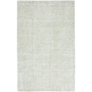 Abstract Ivory/Green Doormat 2 ft. x 3 ft. Abstract Striped Area Rug