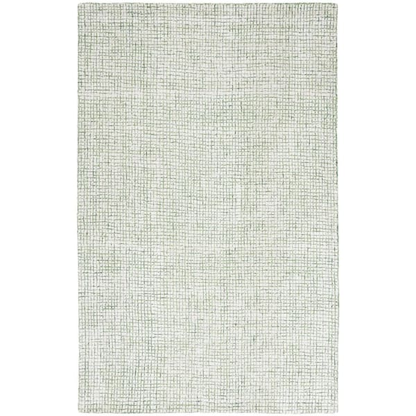 SAFAVIEH Abstract Ivory/Green Doormat 3 ft. x 5 ft. Abstract Striped Area Rug