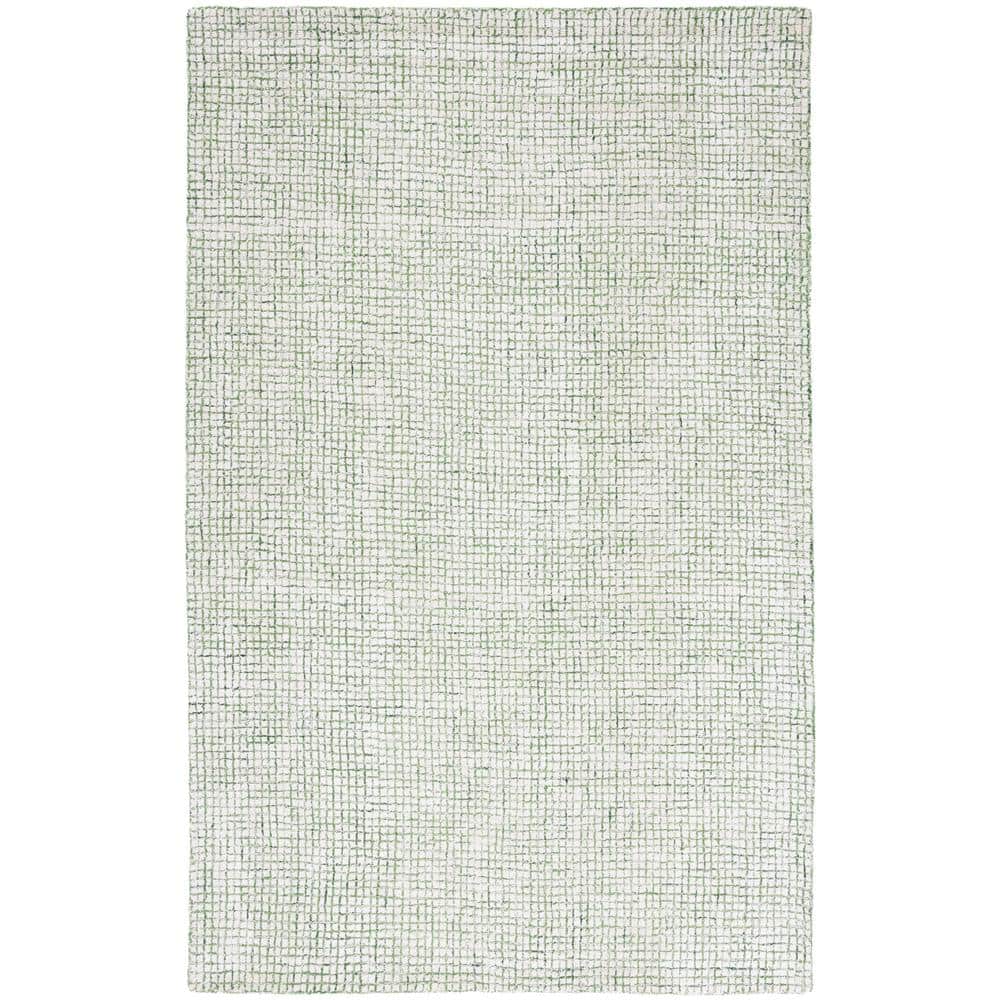SAFAVIEH Abstract Dalia Geometric Area Rug  Ivory/Green  9  x 12