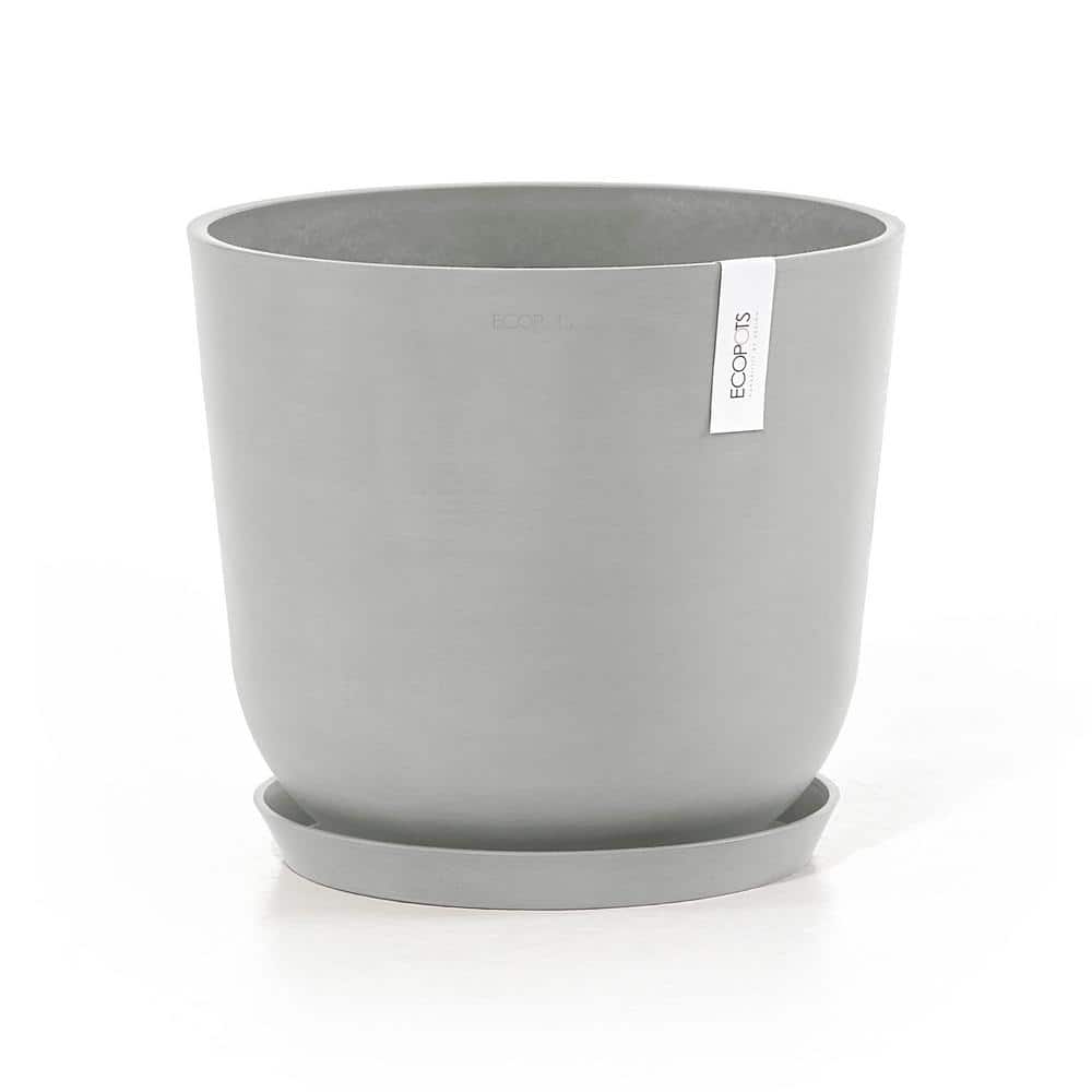 Saucer) Planter Premium ECOPOTS in. Home - (with OSLS.35.WG 14 BY TPC O Composite Plastic Depot Sustainable Grey Oslo The