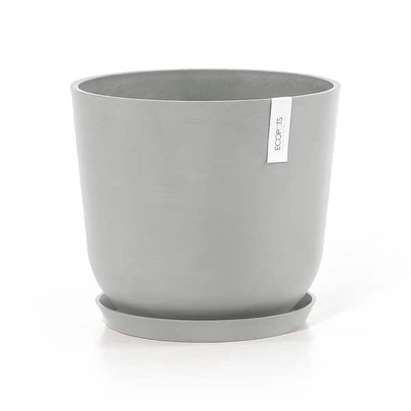 BY (with Home Oslo Grey TPC O Plastic Planter 14 Composite Depot - OSLS.35.WG Saucer) in. Sustainable The Premium ECOPOTS