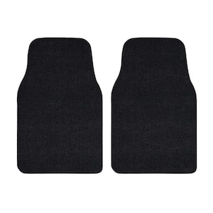 Black Recycled Rugged All-Weather Textile Universal Fit Car Floor Mats for Cars, SUVs, Vans and Trucks (2-Piece)
