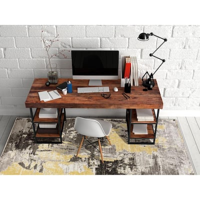 Skyline Grey 8 ft. x 10 ft. Watercolors Area Rug