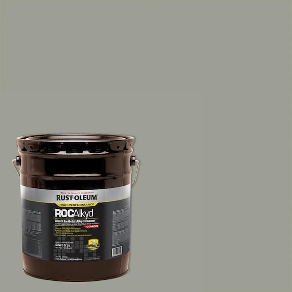 Rust-Oleum 5 Gal. ROC Alkyd V7400 Direct-to-Metal Gloss Silver Gray ...