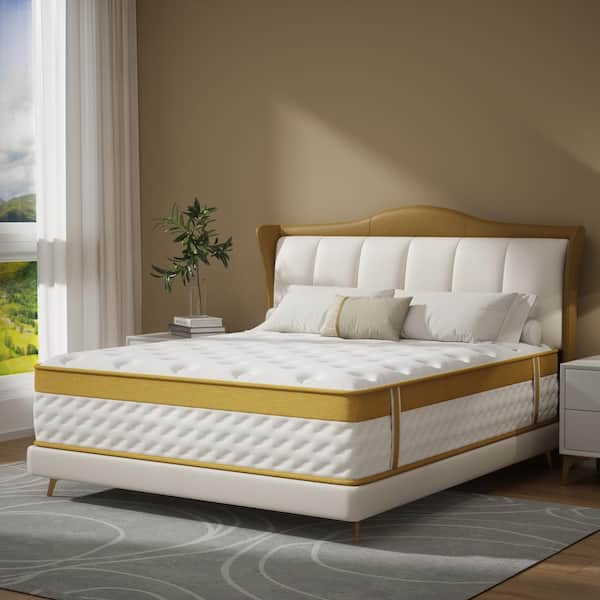 Crystli King Medium Hybrid 10 in. Bed-in-a-Box Mattress