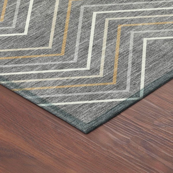 Chantille Machine Washable Indoor/Outdoor Abstract ACN2391 Gray 3 ft. x 4 ft. Area Rug