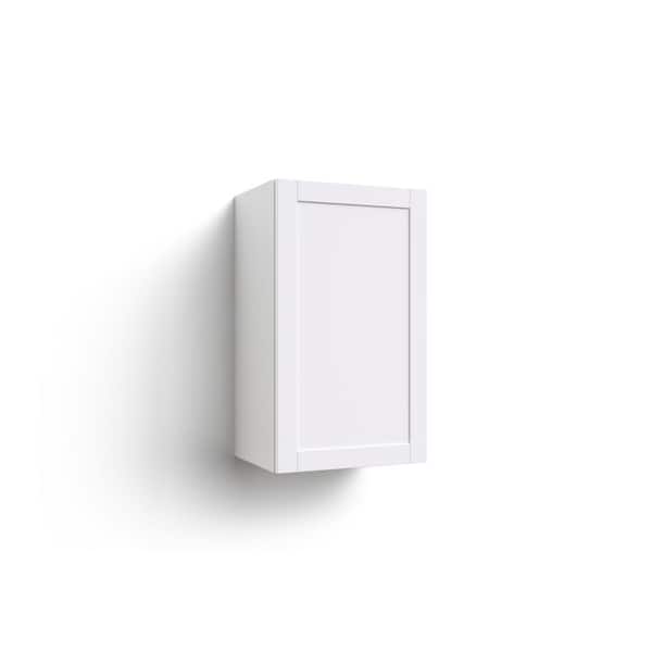 NewAge Products Home Kitchen White Shaker Single Door Wall Cabinet Right Handed (18 in. W x 13.8 in. D x 30.6 in. H)