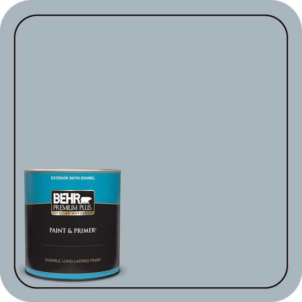BEHR PREMIUM PLUS 1 qt. #MQ5-23 Intercoastal Gray Satin Enamel Exterior Paint & Primer