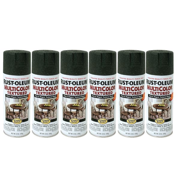 Rust-Oleum Stops Rust 12 oz. Gloss Deep Forest Textured Spray Paint (6-Pack)-DISCONTINUED