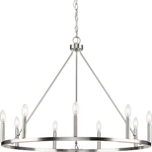 Gilliam 35-1/2 in. 9-Light Brushed Nickel Chandelier