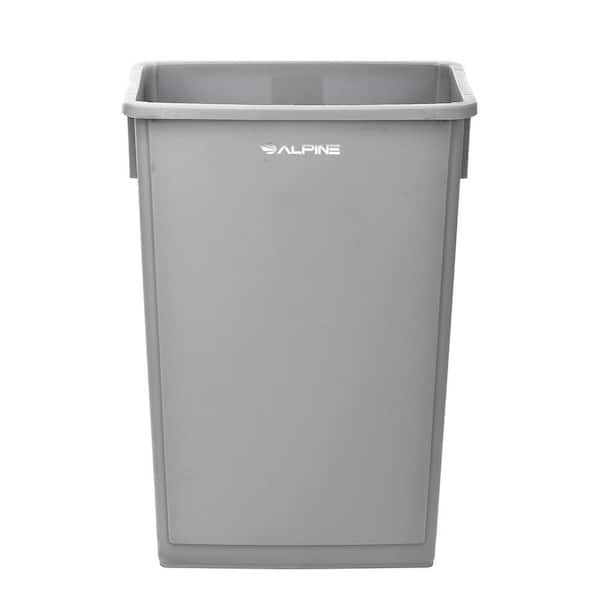 23 Gal. Gray Open Top Waste Basket Slim Vented Commercial Garbage Trash Can (6-Pack)