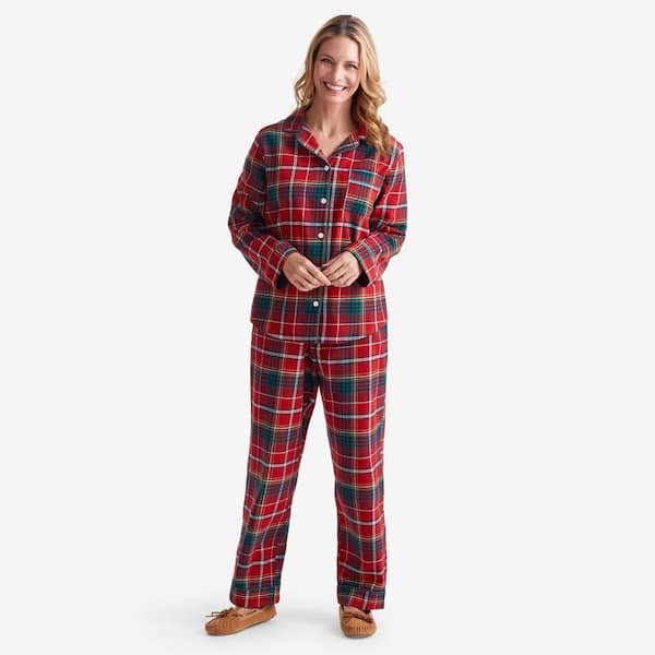 The Company Store Company Cotton Family Flannel Women's Small Red Plaid Pajama Set