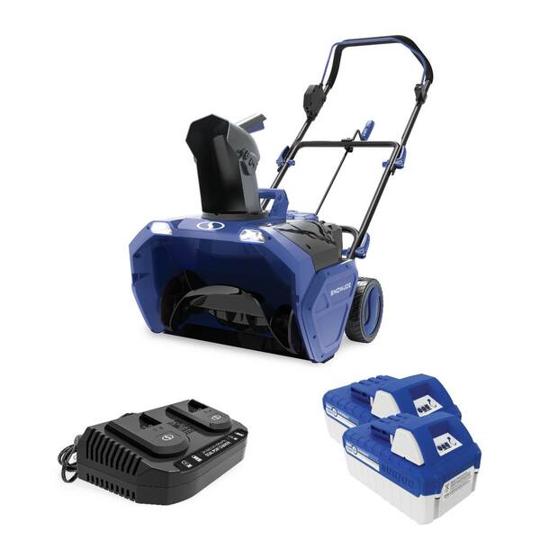 Snow Joe 100V IONMAX 24 in. Cordless Dual-Stage/ Electric Snow Blower with  2 x 5.0 Ah Batteries and Charger ION100V-24SB - The Home Depot
