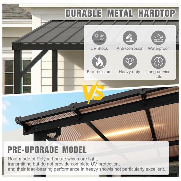 GAZEBEST 12 ft. x 10 ft. Large Heavy Duty Metal Outdoor Pergola