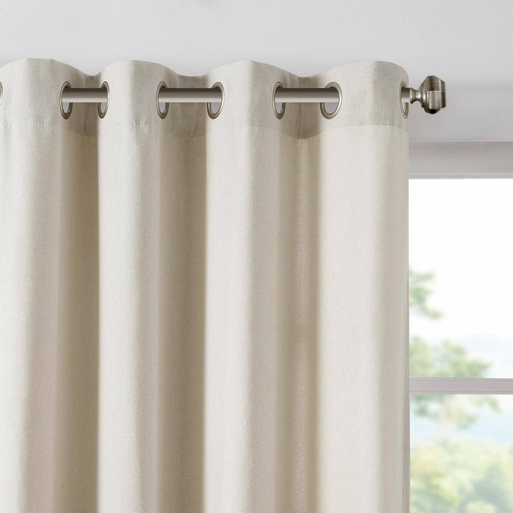 Off-White Extended Grommet Top Light Filtering Drapes