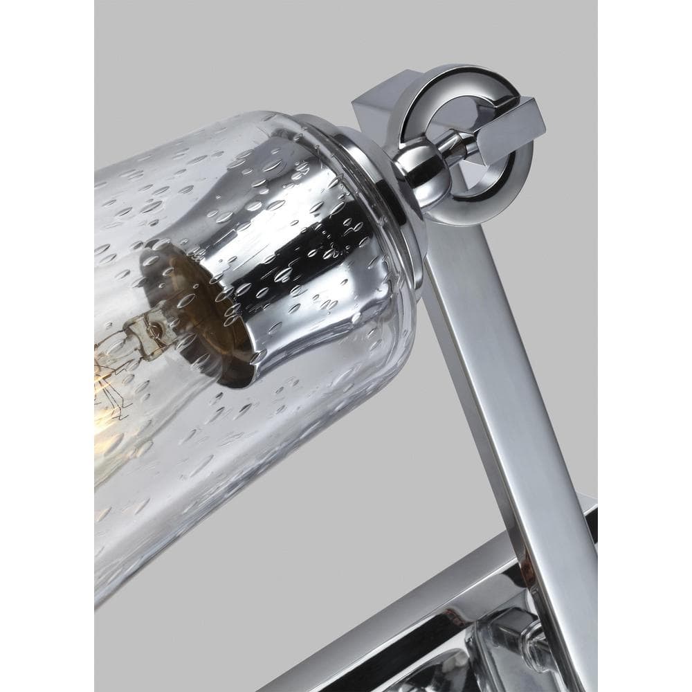 Monterro 3-Light Chrome Vanity with Clear Seeded Glass