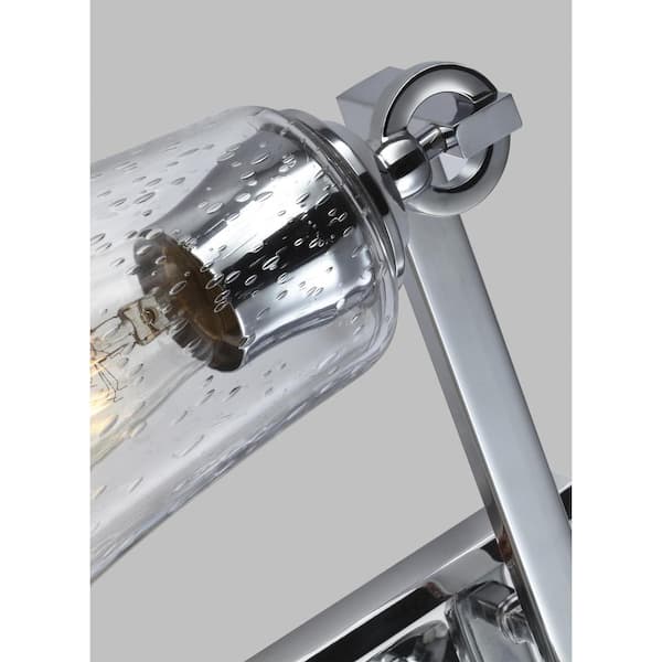Generation Lighting - Studio Monterro 21.75 in. W 3-Light Chrome Vanity Light with Clear Seeded Glass Shades