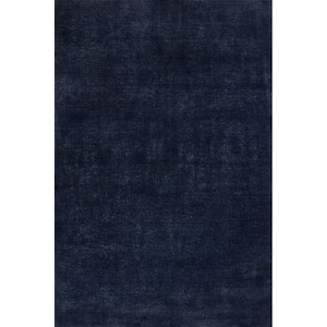 Arvin Olano Midnight 10 ft. x 14 ft. Arrel Speckled Wool-Blend Indoor/Outdoor Patio Rug