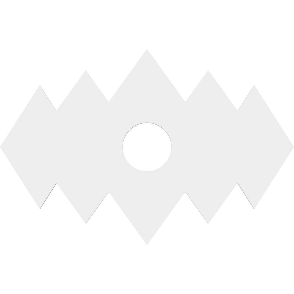 White Geometric PVC Ceiling Medallion, 12" x 8"