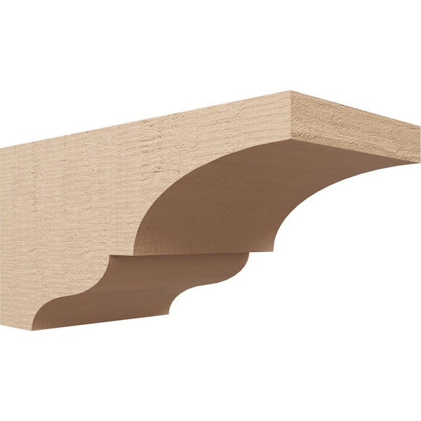 Ekena Millwork 12 in. x 12 in. x 24 in. Wide Asheboro Rough Cedar Woodgrain TimberThane Corbel, Primed Tan