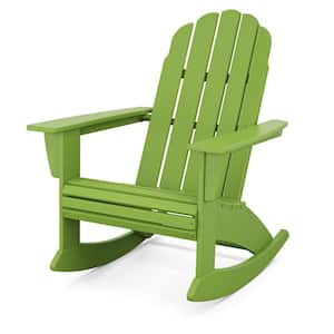 Vineyard Curveback Lime HDPE Plastic Adirondack Outdoor Rocking Chair