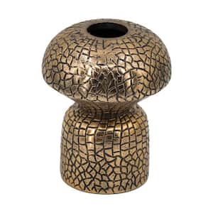 Crocodile Textured Flower Table Vase 5.1 in. Gold