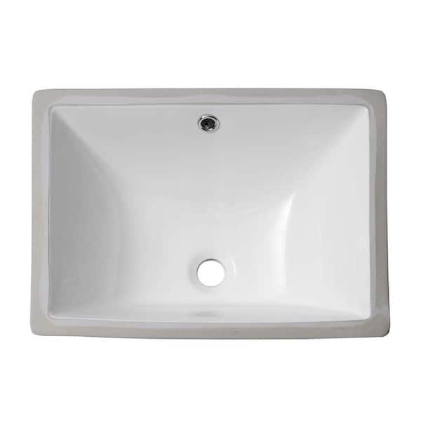 CHESHIRE 18 in. Undermount Rectangular Bathroom Sink with Overflow