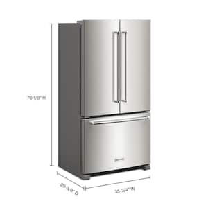 36 in. 20 cu. ft. Counter-Depth French Door Refrigerator in Fingerprint Resistant Stainless Steel