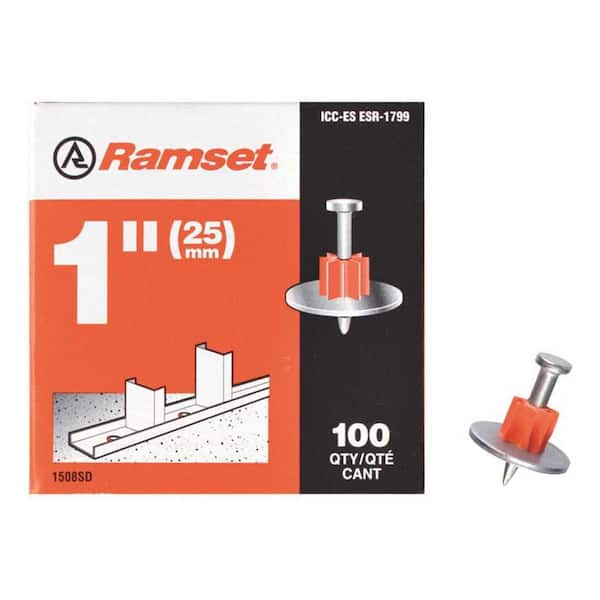 Ramset 1 in. Drive Pins with Washers (100-Pack)