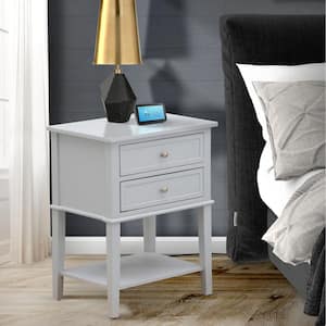 Urban Gray 2-Drawer Rectangle 16 in. x 22 in. Nightstand