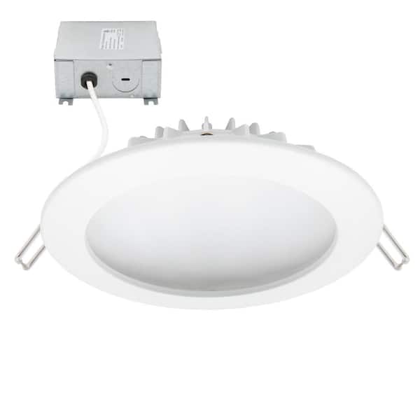 Maxxima Luvoni 6 in. Round Canless 2700K Warm White New Construction IC Rated Integrated LED Recessed Light Kit