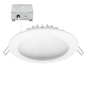 Luvoni 6 in. Round Canless 2700K Warm White New Construction IC Rated Integrated LED Recessed Light Kit