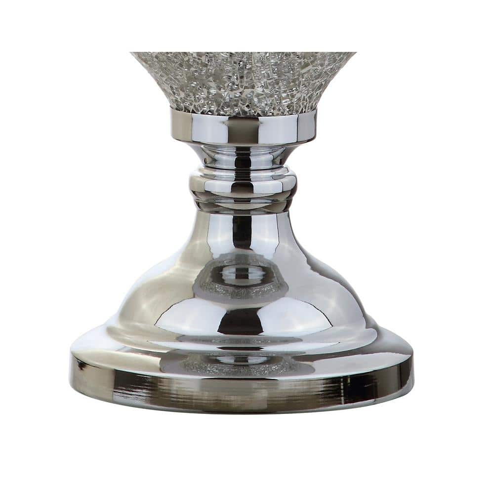 Louise 27" Mirrored Chrome Table Lamp with White Shade