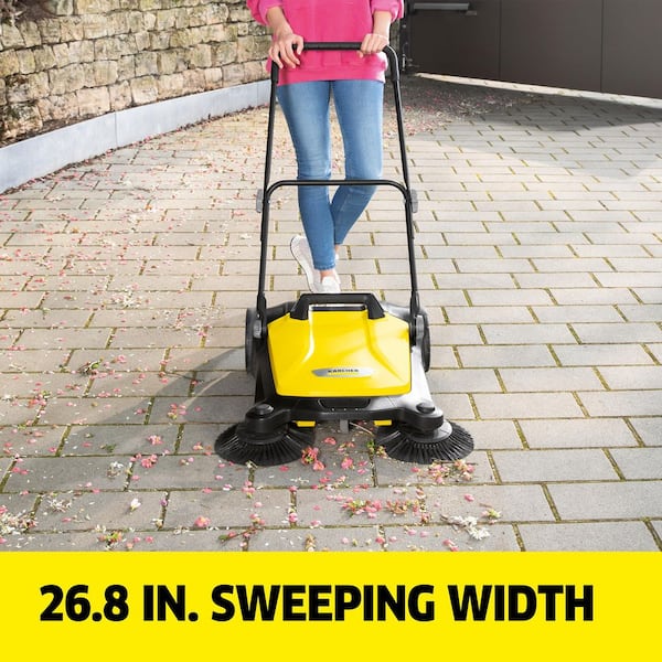 Karcher S 4 Twin Walk-Behind Outdoor Hand Push Sweeper - 5.25 Gal
