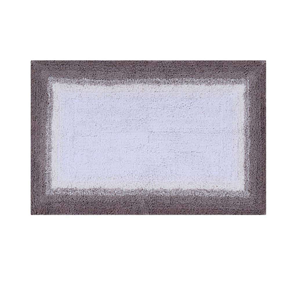 Beige and Gray Cotton Ombre Bath Rug Set