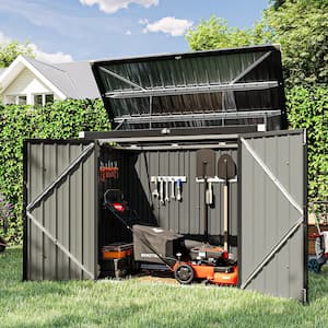 6 ft. x 3 ft. x 4.3 ft. Metal Recycling Storage Shed with Galvanized Steel Horizontal Trash Can Storage (18 sq. ft.)