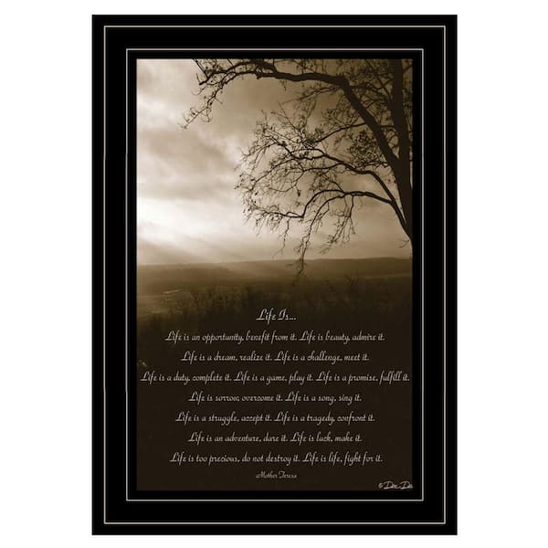 HomeRoots Life Is by Unknown 1 Piece Framed Graphic Print Typography Art Print 15 in. x 11 in. .