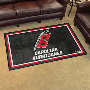 Carolina Hurricanes Black 4 ft. x 6 ft. Plush Area Rug