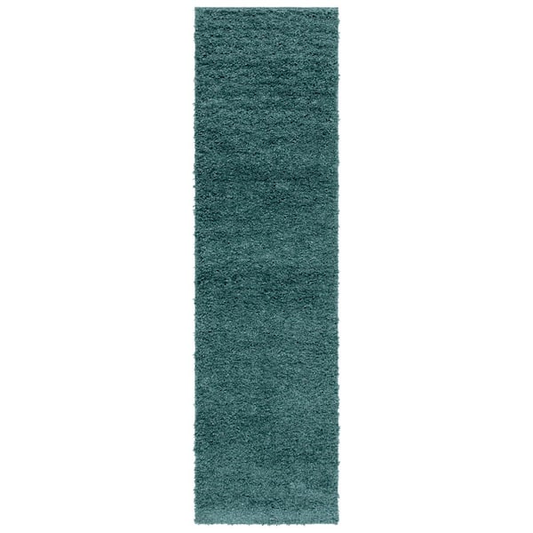 SAFAVIEH August Shag Green 2 ft. x 8 ft. Solid Runner Rug