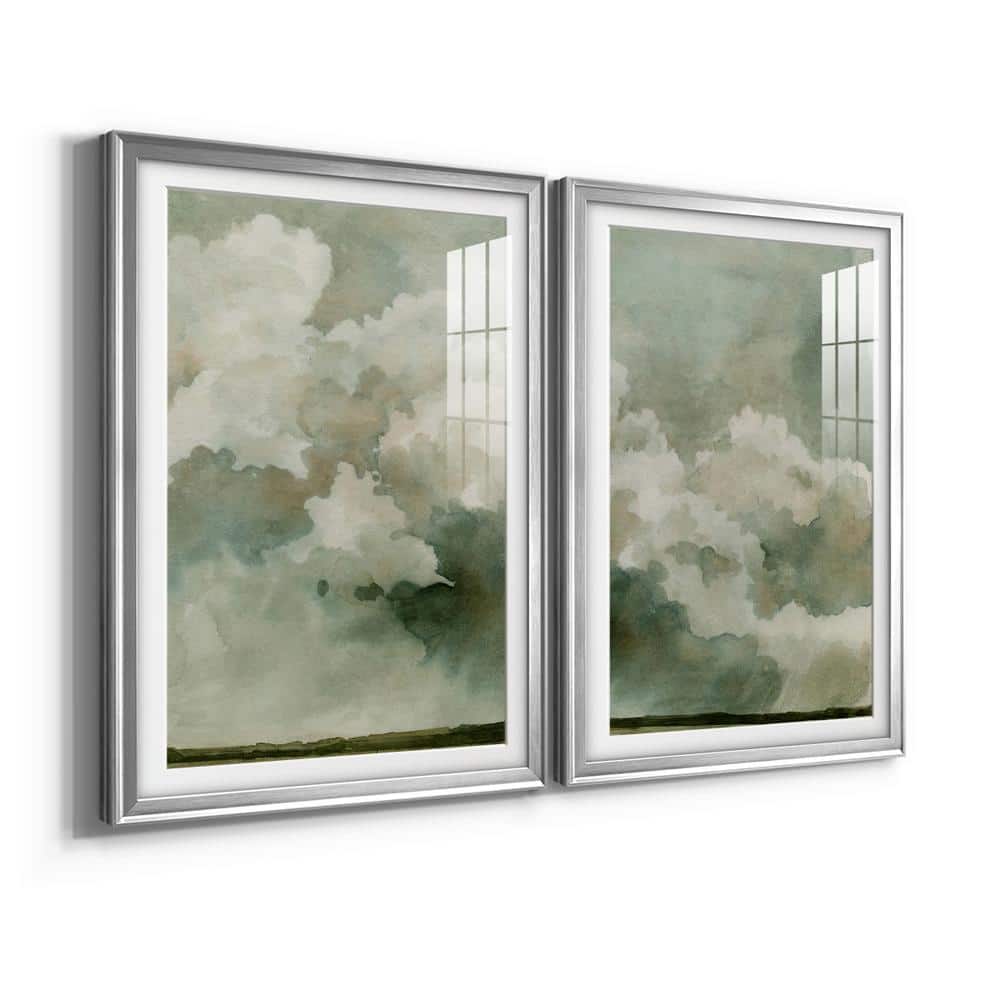 Coming Rain I Silver Framed Abstract Print Set