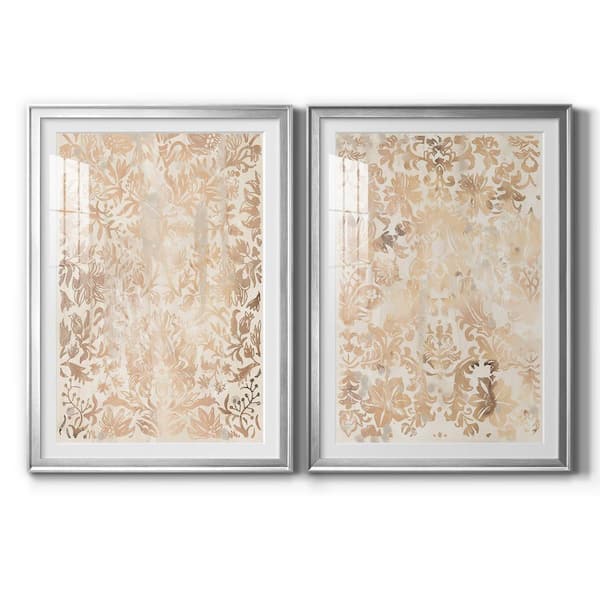 Wexford Home Walnut Damask I by Wexford Homes 2-Pcs Framed Abstract Paper Art Print 22.5 in. x 30.5 in.