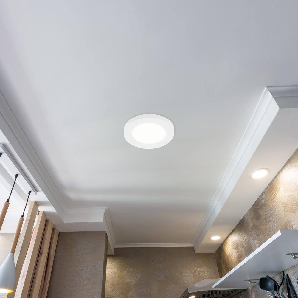 White Glass LED Flush Mount Ceiling Light
