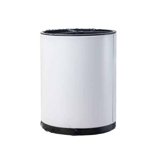 White Stainless Steel Rotating Utensil Caddy with 360° Swivel and 3 Compartments for Kitchen Counter Cooking Tools