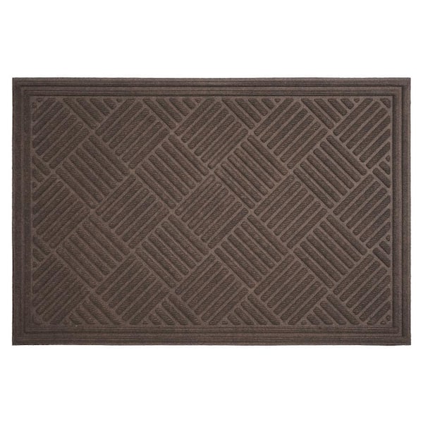 Chess Ribbed Brown 36 in. x 60 in. Indoor/Outdoor Doormat