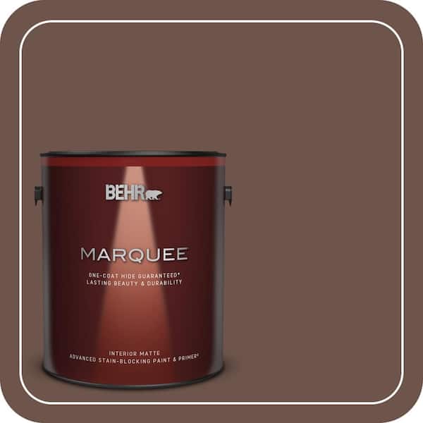 BEHR MARQUEE 1 gal. #N130-7 Double Fudge One-Coat Hide Matte Interior Paint & Primer