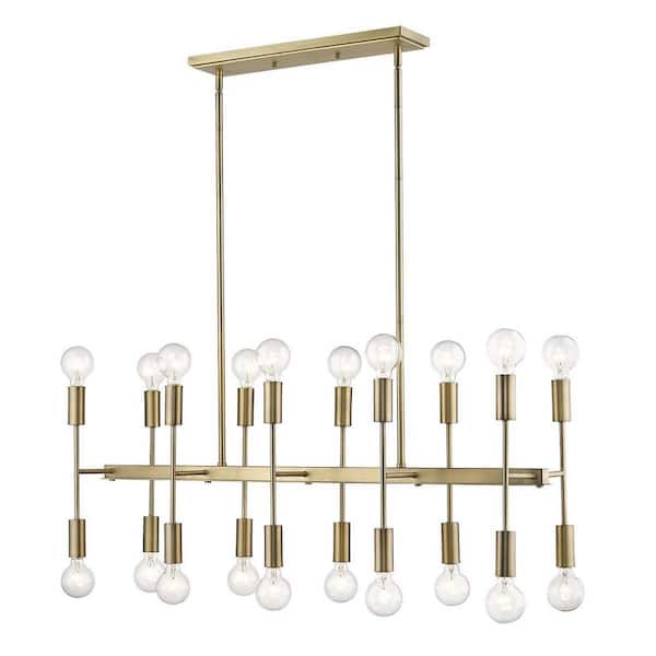 40-Watt 20-Light White Pendant Light with Metal, No Bulbs Included