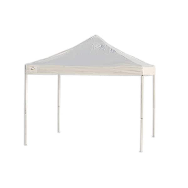 ShelterLogic 10 ft. W x 10 ft. H Pro Series Straight-Leg Truss Top Pop-Up Canopy in White with 4-Position-Adjustable Steel Frame