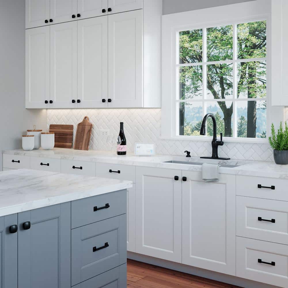 Matte Black Square Cabinet Knob with Mounting Hardware
