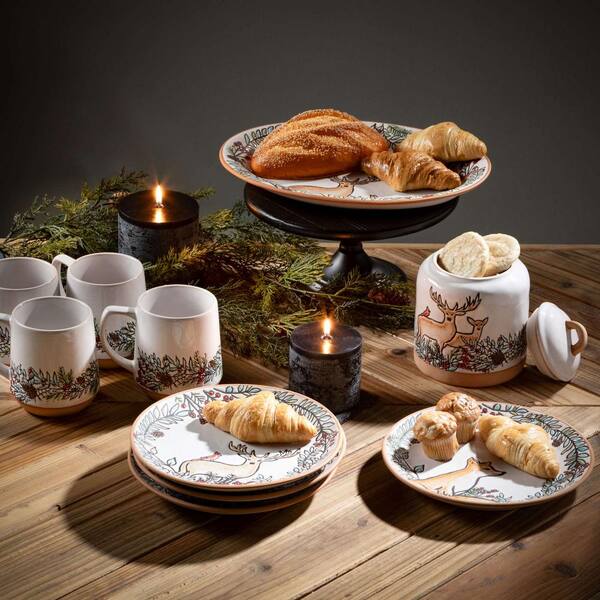 SULLIVANS Embossed Woodland Christmas Snack Plates Set of